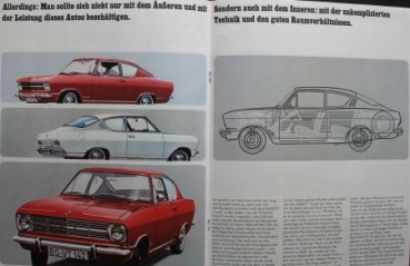 Opel Kadett Coupe Modelprogram 1965 Carbrochure  (9567)